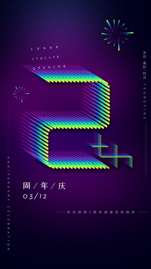 數(shù)字店慶新浪潮 扁平周年慶典促銷海報(bào)設(shè)計(jì)PSD模板