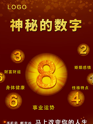 探索數字能量 企業文化海報設計——神秘數字能量學海報矢量圖免費下載（1167像素 PSD格式，編號32604650）